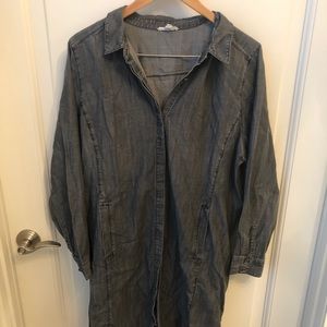 Grey Denim Eileen Fisher Dress with Pockets